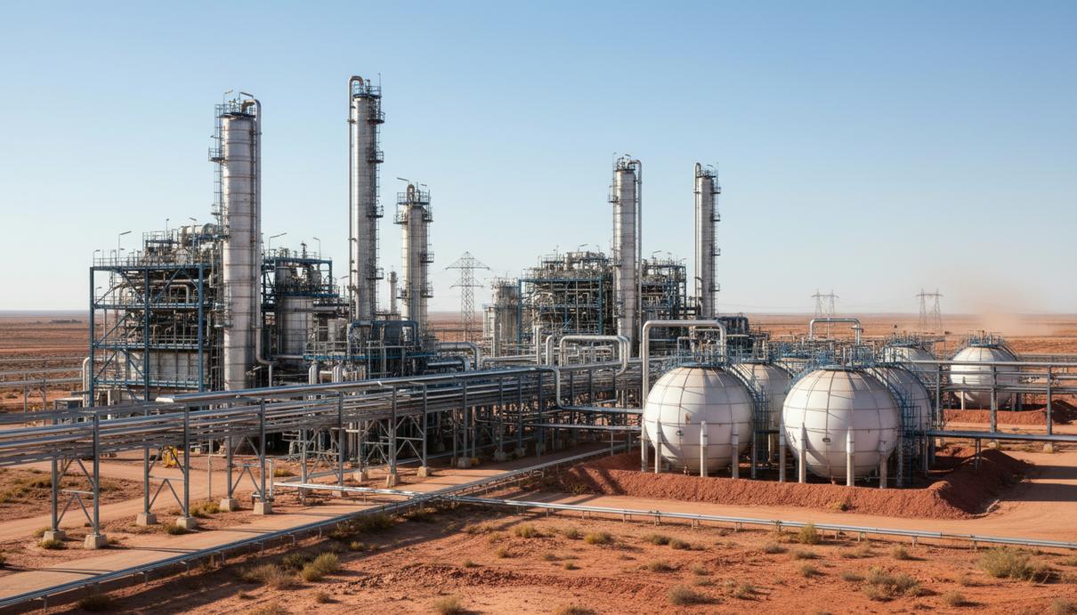 Промышленные установки и стальные резервуары завода по переработке газов в авиационное биотопливо
